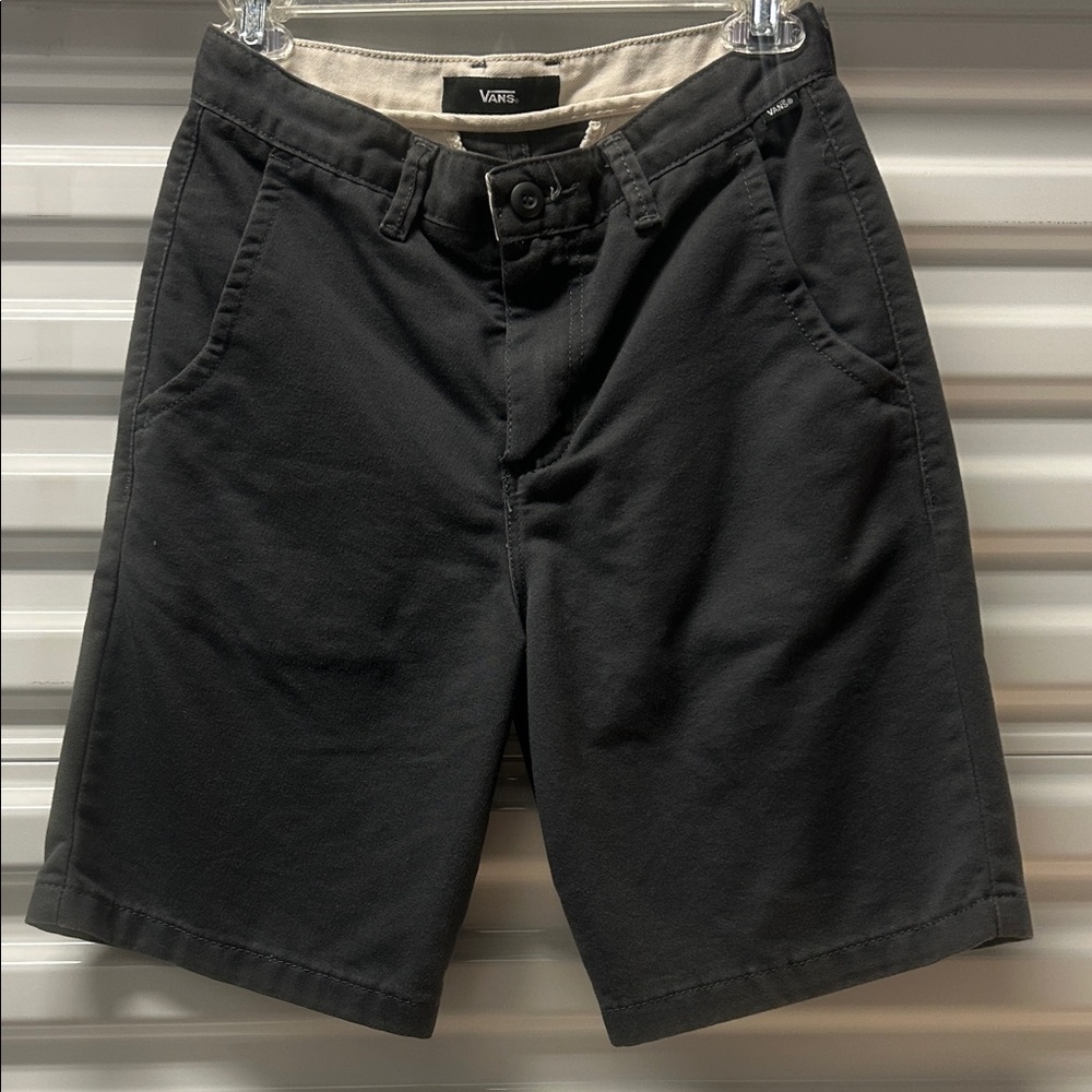 Vans Men's Charcoal Flat Front Shorts White Poly #SH001